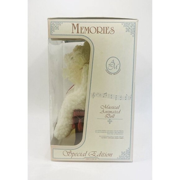 NOS Musical Victorian Teddy Bear Doll Plush Toy Animated Wind Up Love Story - Picture 6 of 16